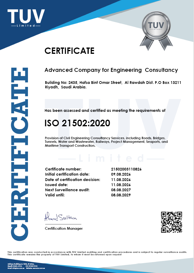ISO 21502:2020 certificate