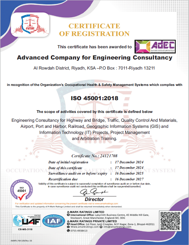 ISO 45001:2018 certificate